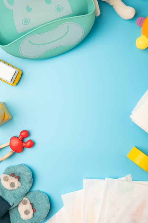 蓝色温馨 儿童用品与母婴摄影的艺术